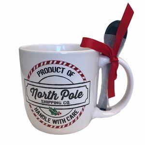 Christmas Mug w/ Spoon NWT North Pole Holiday Time